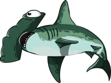 a cartoon shark with its mouth open