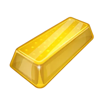 a gold bar on white background