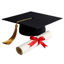 a graduation cap and diploma