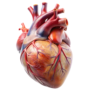 a human heart on a white background