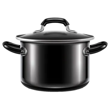 a black pot on a white background