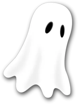 a white ghost face with black eyes
