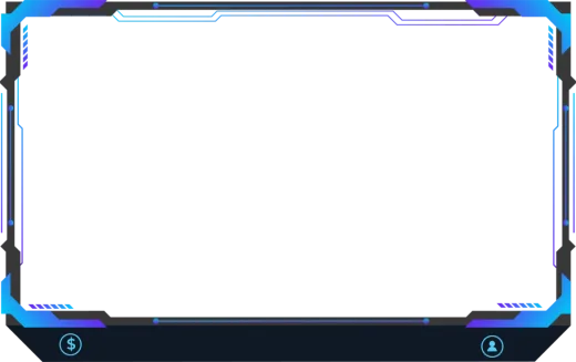 a blue and purple frame with a white background