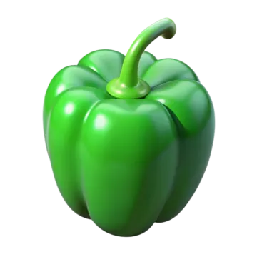 a green bell pepper on a white background