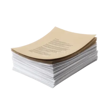 a stack of papers on a white background
