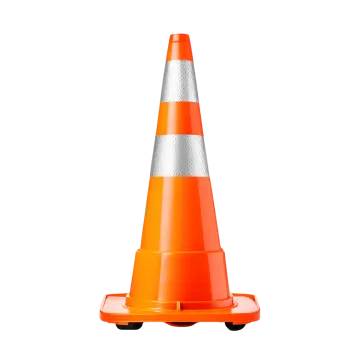 an orange traffic cone on a white background