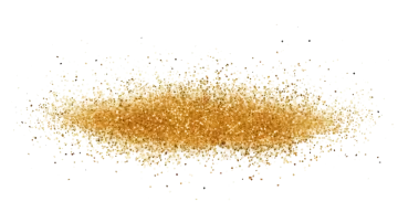 a pile of gold glitter on a white background