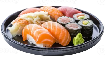 a black bowl filled with different types of su