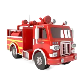 a toy fire truck on a white background