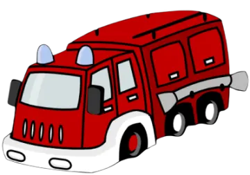 a red fire truck on a white background