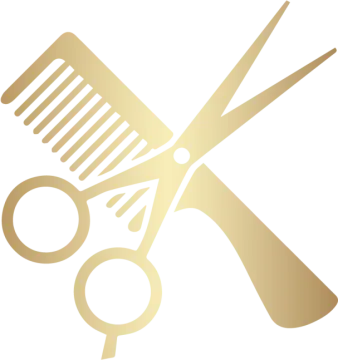a pair of scissors and a comb