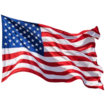 an american flag flying in the wind