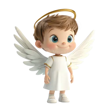 a cute little angel with wings and halos