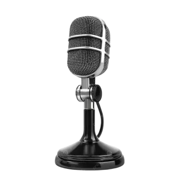 a microphone on a white background