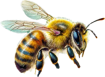 a watercolor drawing of a bee