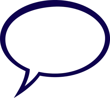 a black and white speech bubble
