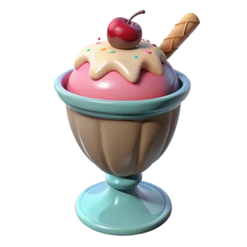 an ice cream sundae with a cherry on top