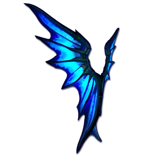 a blue bird with black wings on a white background