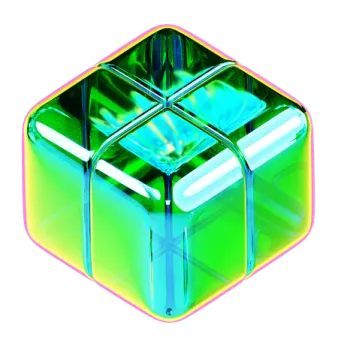 an image of a green and yellow cube