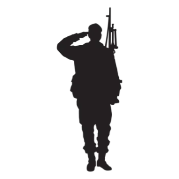 a silhouette of a soldier with a rifle