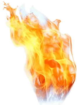 a close up of a fire on a white background