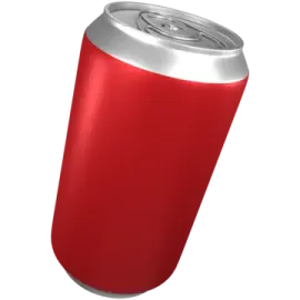 a red can of soda on a white background