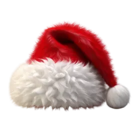 a red and white santa hat on a white background