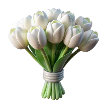 a bouquet of white flowers on a white background