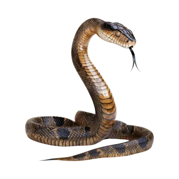 a brown snake with its mouth open