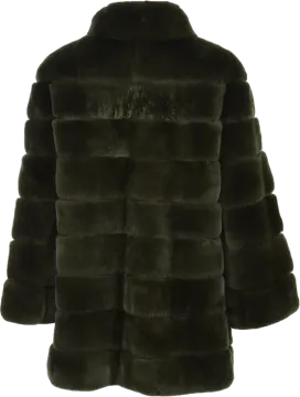 a black fur coat on a white background