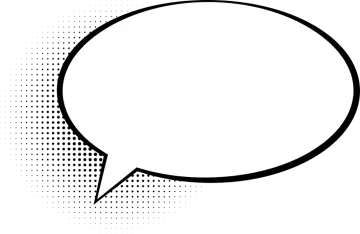 a speech bubble on a white background