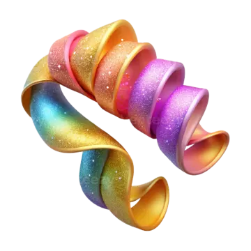 a rainbow colored ring with glitters on it
