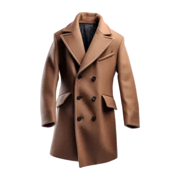a brown coat on a white background