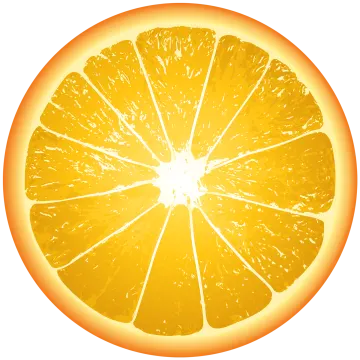 an orange cut in half