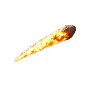 a rocket is flying through the air