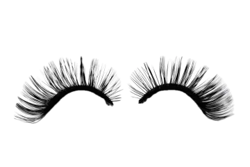 a pair of eyelashes on white background