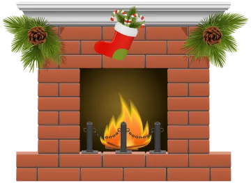 a christmas fireplace with stockings and stockings