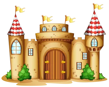 illustration of a castle on a white background