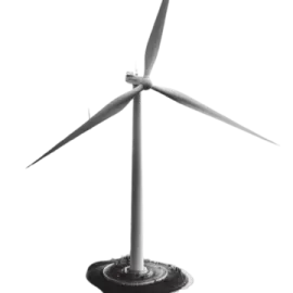 a wind turbine on a white background