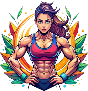 a female bodybuilder in a sports bra