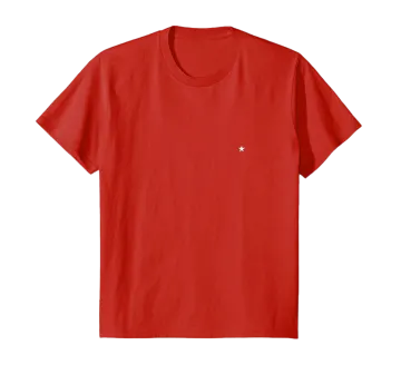 a red t - shirt on a white background