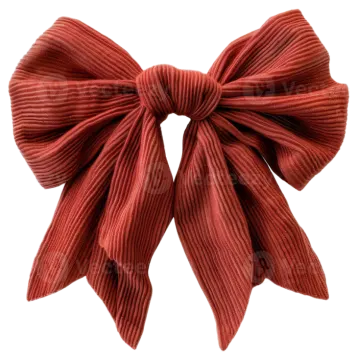 a red bow on a white background