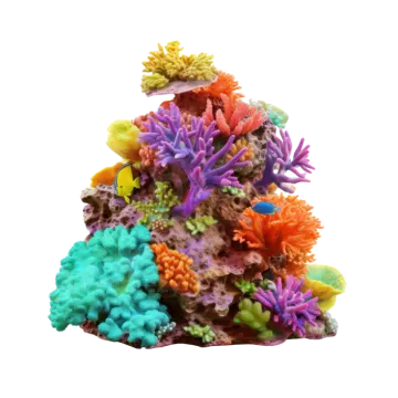 a colorful coral reef on a white background