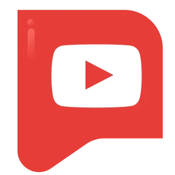 a red youtube icon with the youtube logo