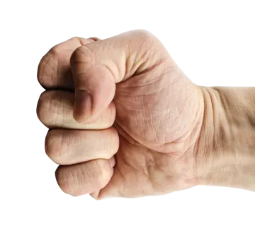 a man's fist is shown in this image