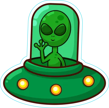 an alien in a spaceship