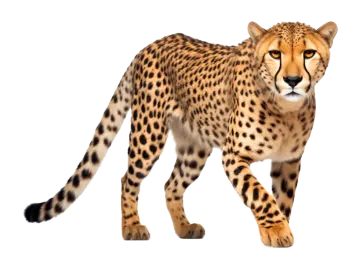 a cheeta chephaantis cheptaus in front of a white background