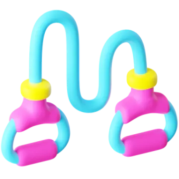 a pair of blue, pink and yellow rings