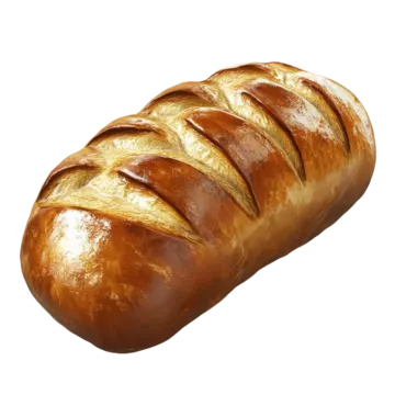 a loaf of bread on a white background