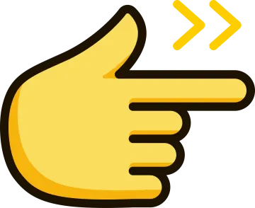 a hand pointing to the right
